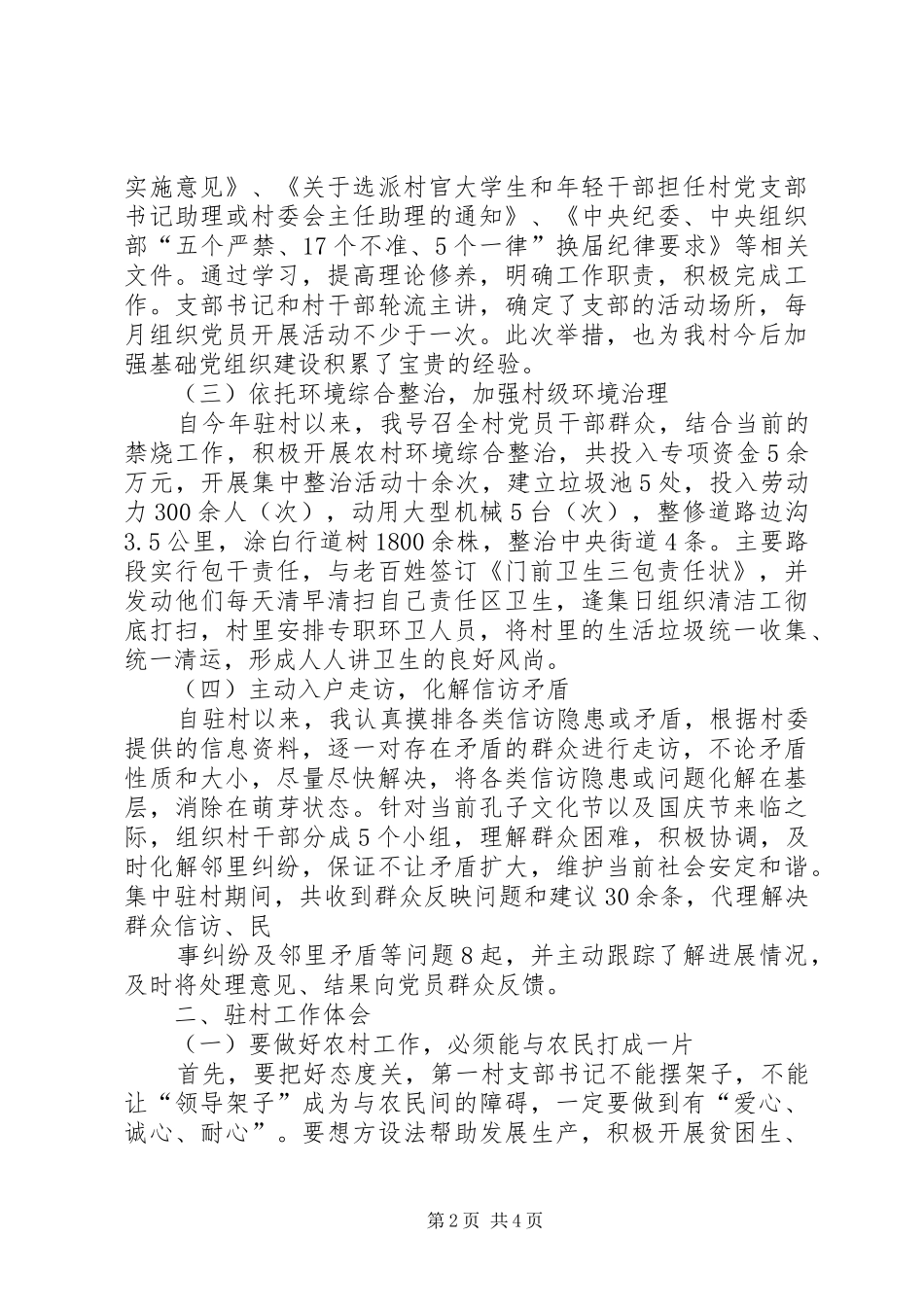 XX村第一书记工作体会 _第2页