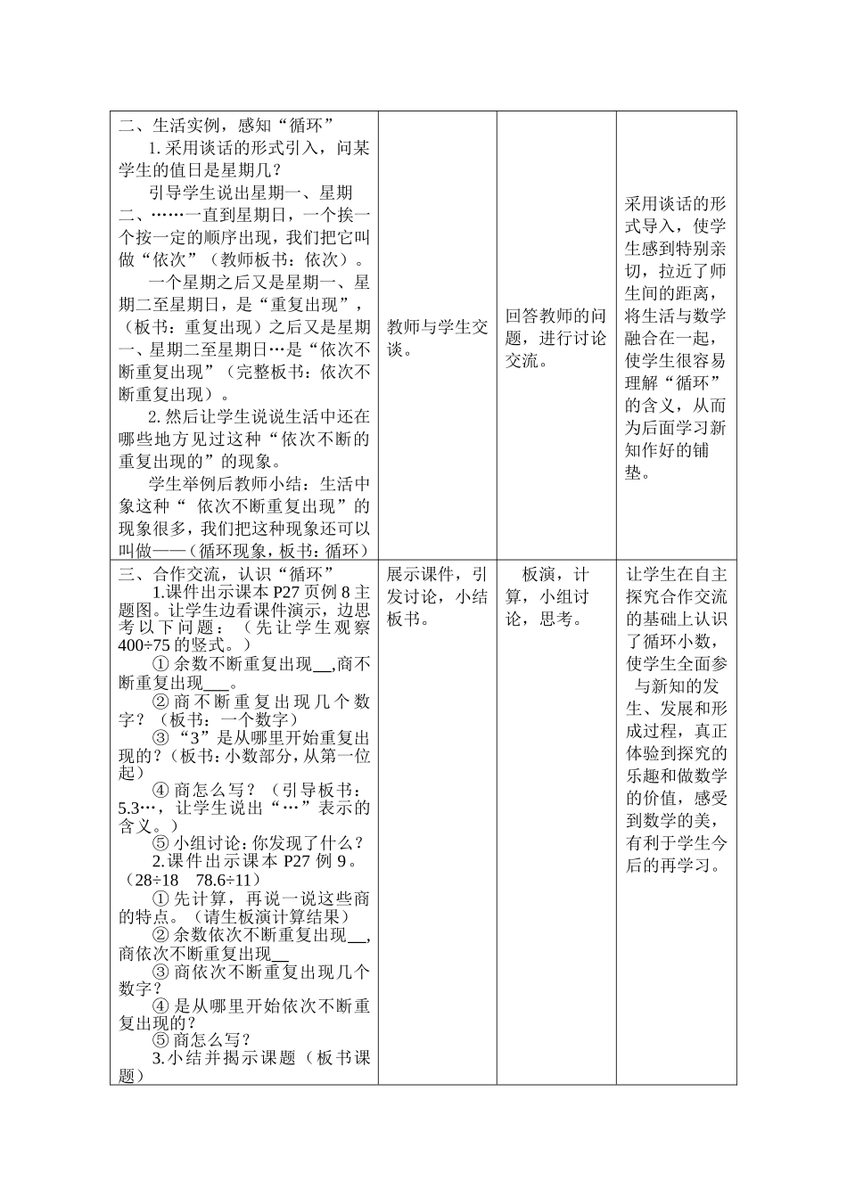 循环小数教学设计与课后反思_第2页
