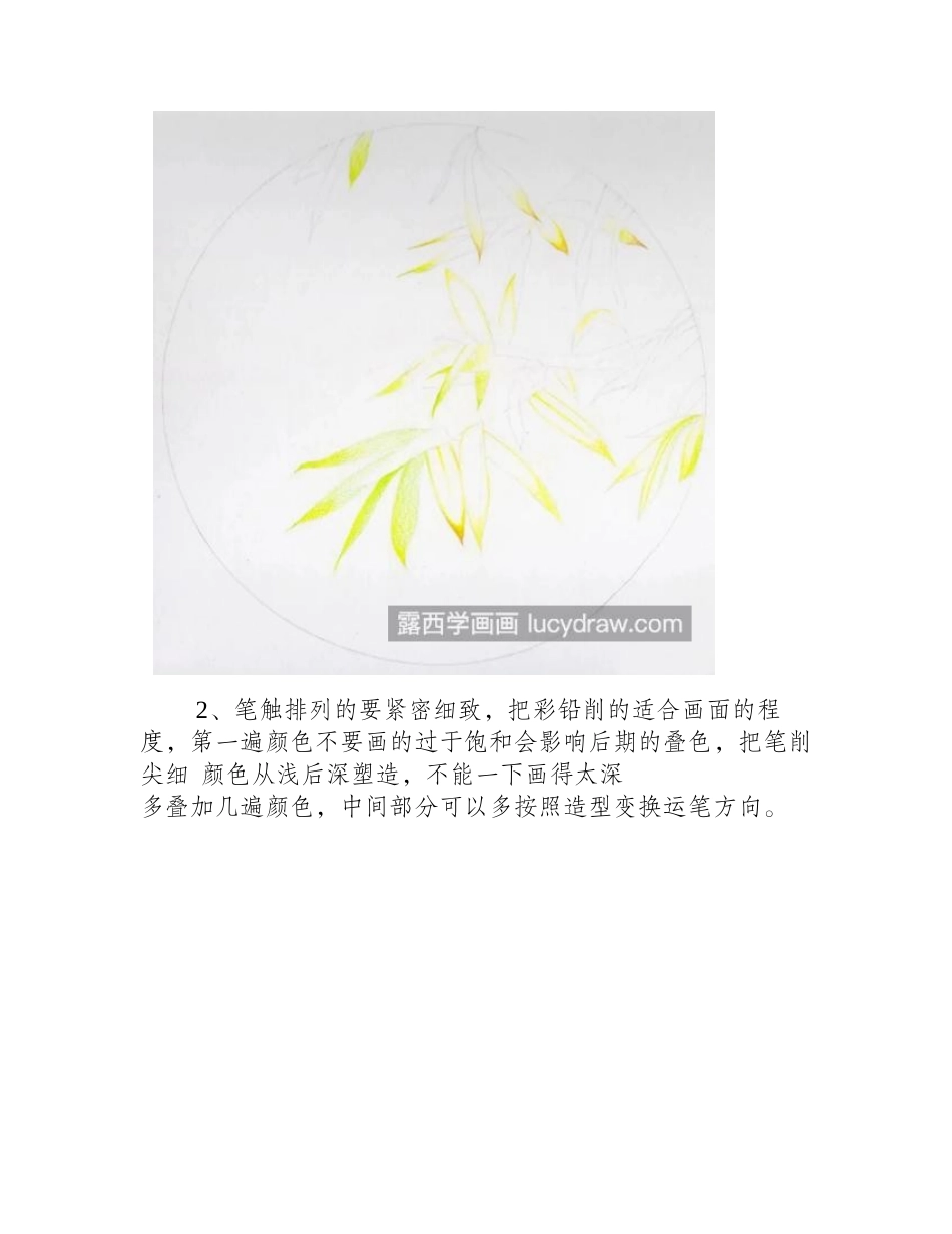 青翠的竹叶怎么画_彩铅绘画步骤有几步_彩铅画教程_第2页