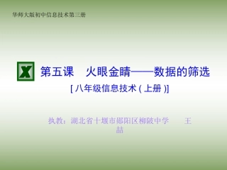 华师版初中信息技术_第三册第五课_火眼金睛——数据的筛_课件