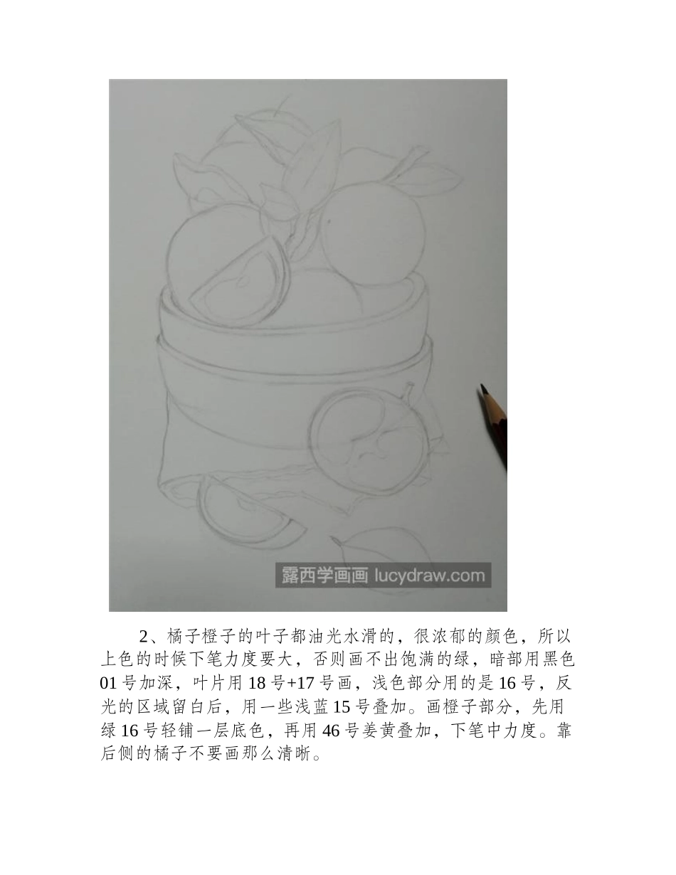 鲜橙怎么画_详细的彩铅画教程分享彩铅画教程_第2页