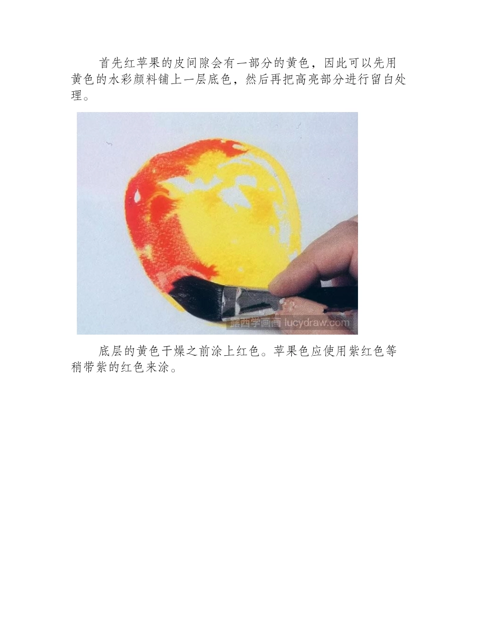 苹果的水彩画怎么画_具体绘画步骤是什么_水彩画教程_第2页
