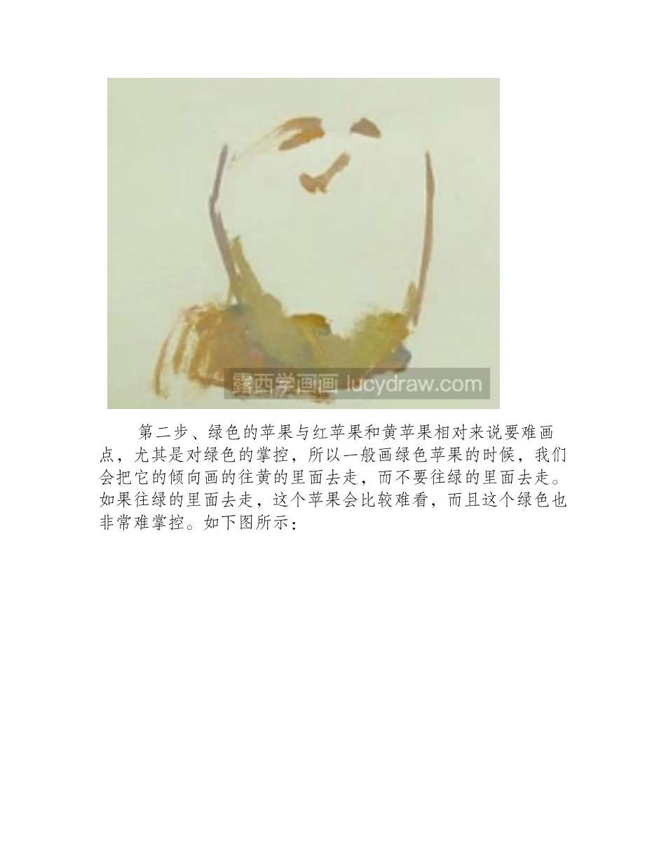 水粉画教程：教你绿苹果水粉画教程_第2页