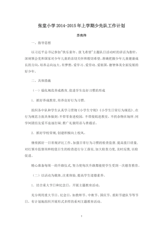少先队工作计划