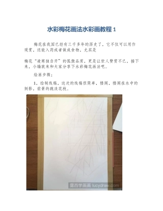 水彩梅花画法水彩画教程1