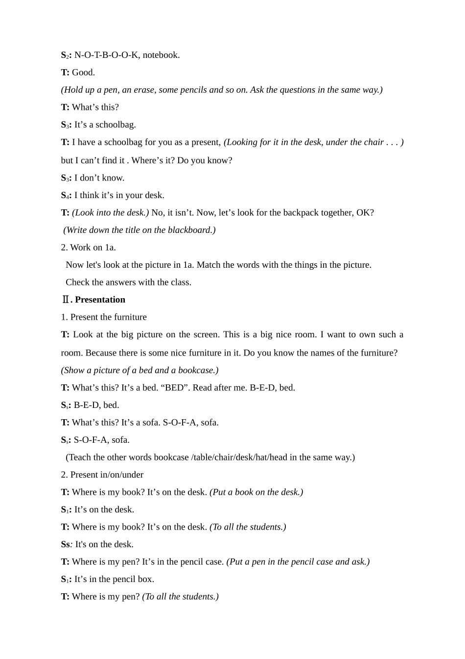 初中英语教学案例Unit4Where'smyschoolbagSectionA(1a-2d)_第2页