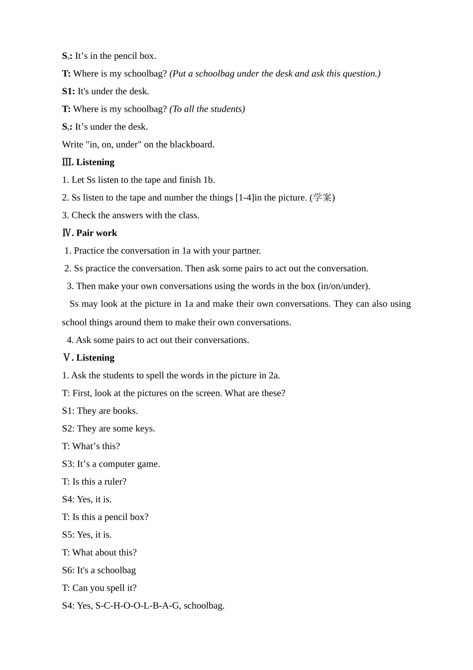 初中英语教学案例Unit4Where'smyschoolbagSectionA(1a-2d)_第3页