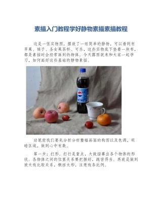 素描入门教程学好静物素描素描教程