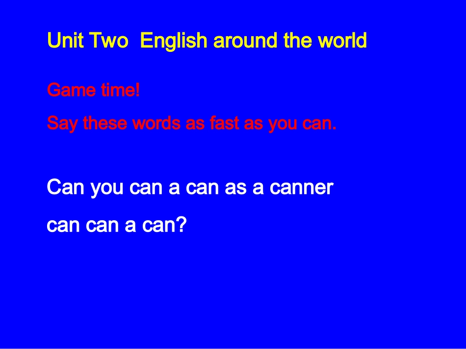 高一英语《Unit-2--English-around-the-world》ppt课件_第1页