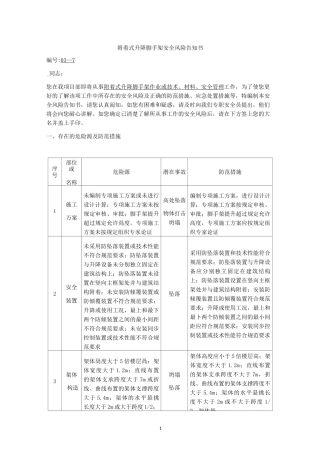 附着式升降脚手架安全风险告知书
