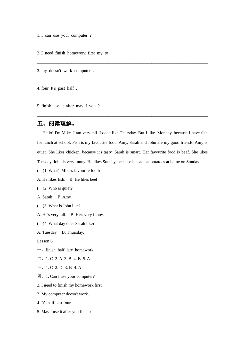 UNIT-TWO-CAN-I-USE-YOUR-COMPUTER-LESSON-6-同步练习2_第2页