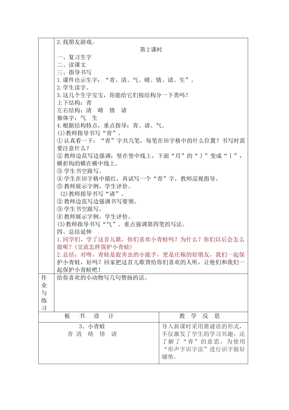 (部编)人教语文2011课标版一年级下册3-小青蛙_第3页