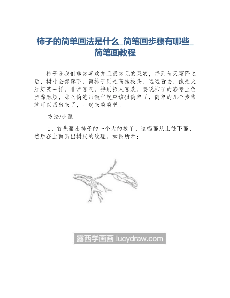柿子的简单画法是什么_简笔画步骤有哪些_简笔画教程_第1页