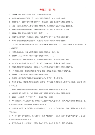 山东省临沂中考语文专题复习三病句练习