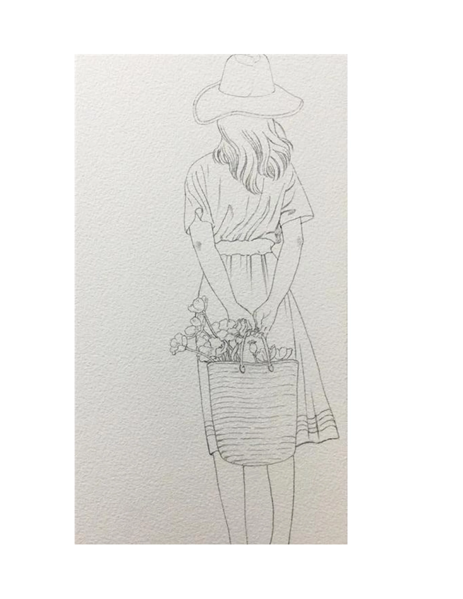 提花蓝的少女怎么画_小清新插画的步骤有哪些_插画教程_第2页