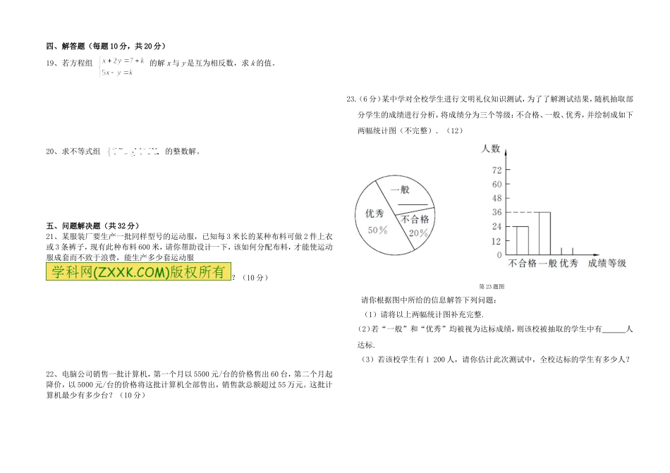 七年级数学第二次月考试卷_第2页