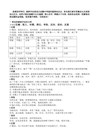 修辞详解及试题