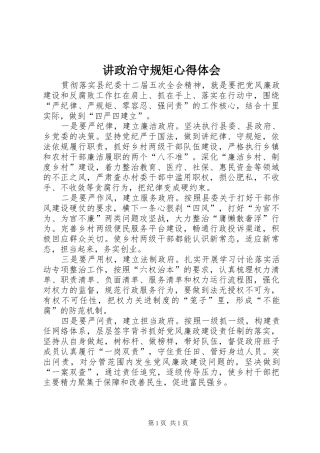 讲政治守规矩心得体会 