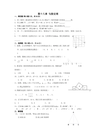 勾股定理测试(提高)