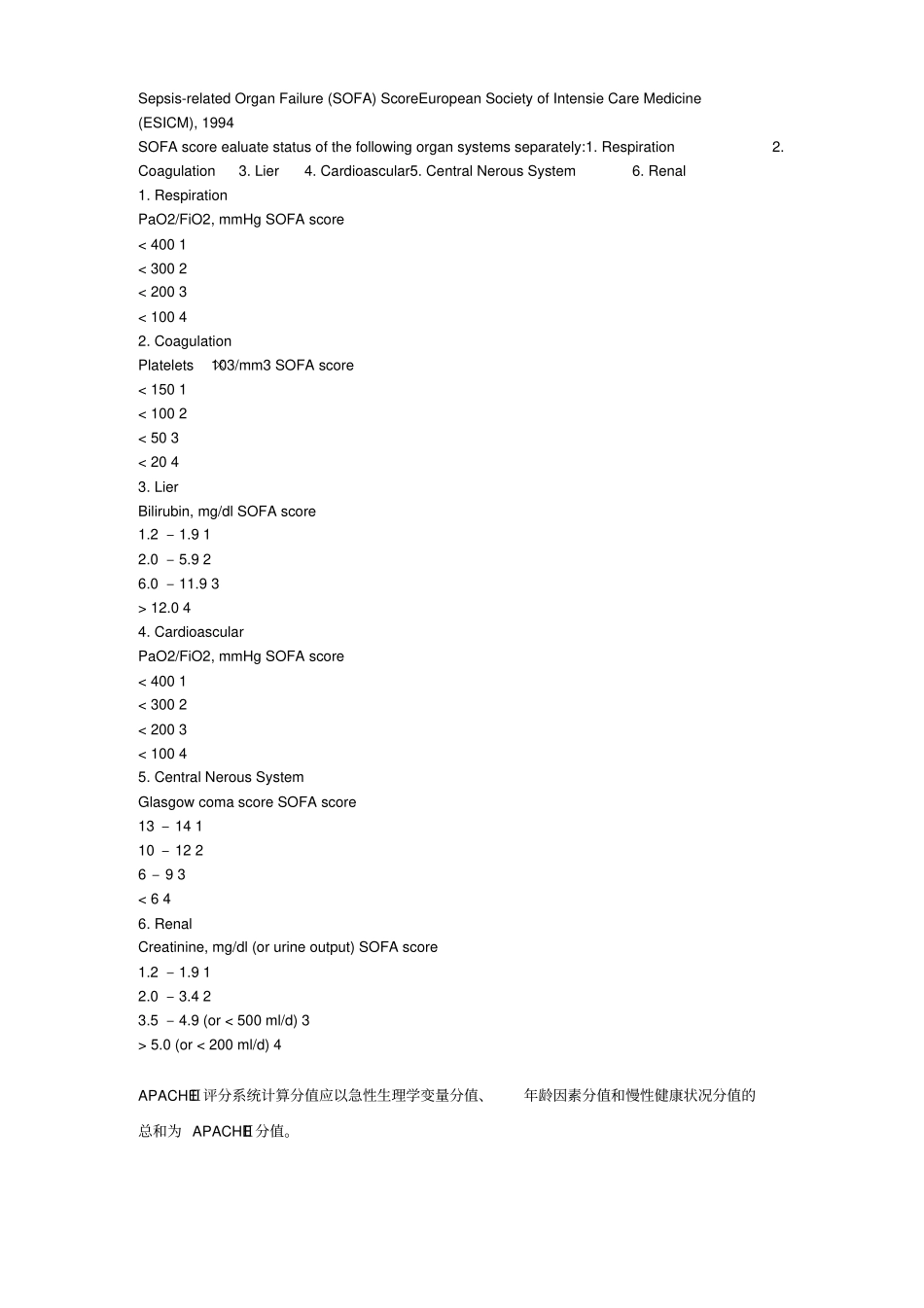 SOFA评分表_第3页