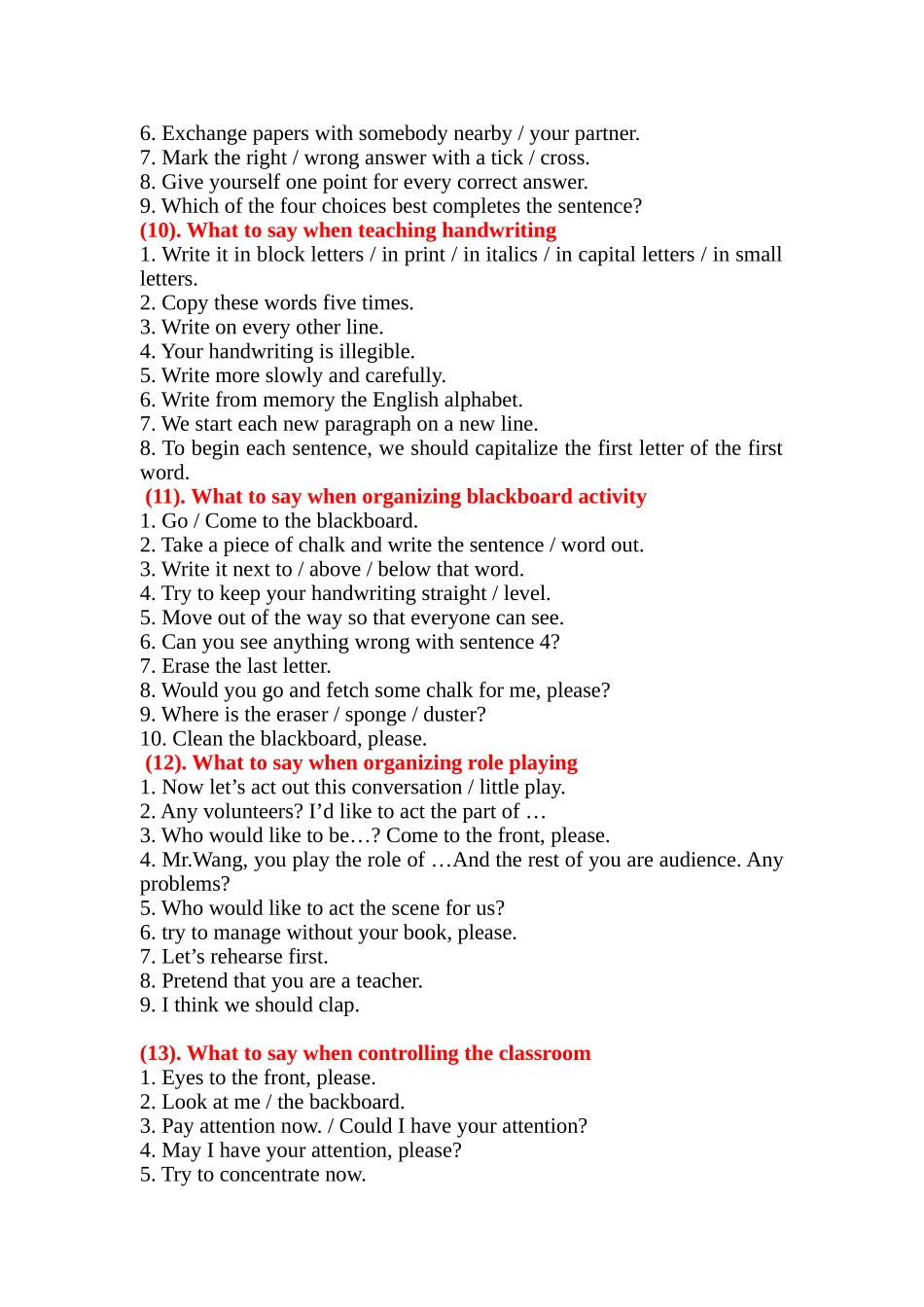 中学英语教师课堂常用语汇编_第3页