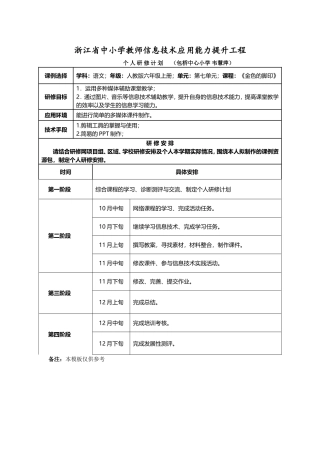 浙江省中小学教师信息技术应用能力提升工程