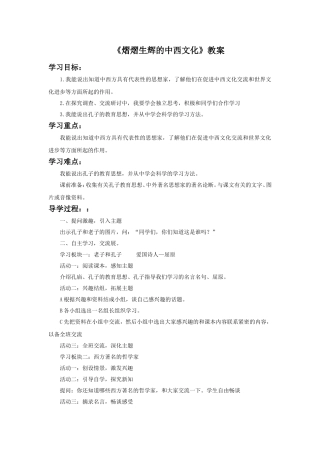 《熠熠生辉的中西文化》教案3