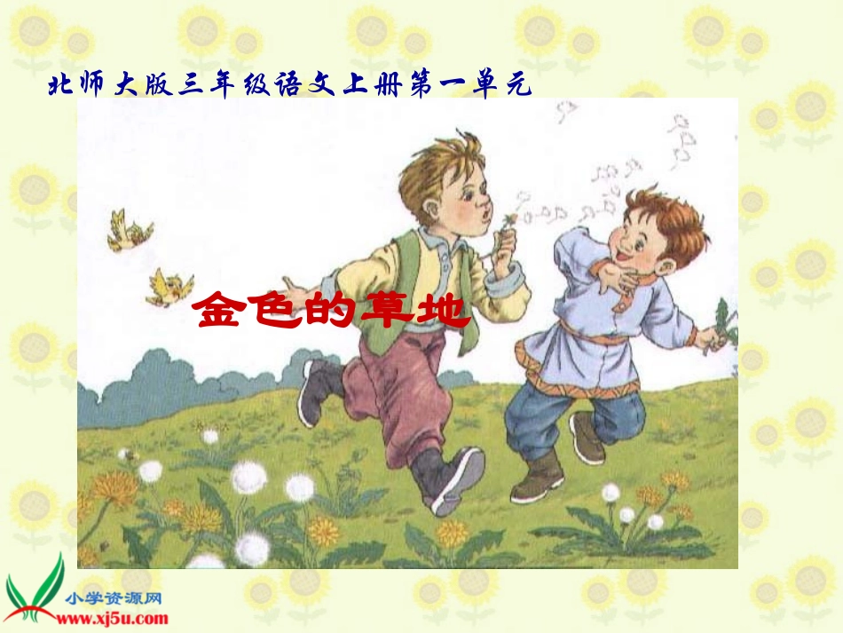 北师大版三年级语文上册《金色的草地》课件_第2页