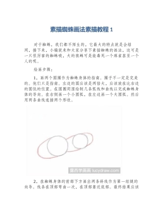 素描蜘蛛画法素描教程1