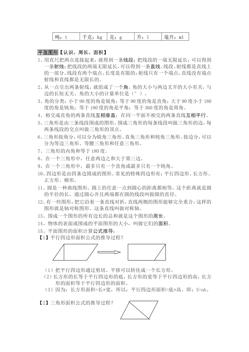 国标本小学数学总复习基础知识5_第2页
