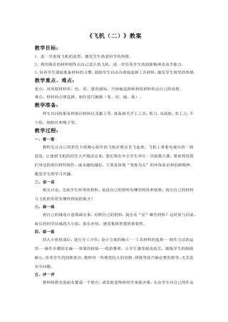 《飞机(二)》教案