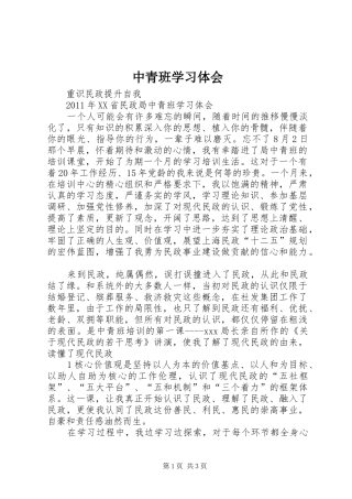 中青班学习体会 