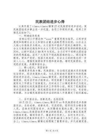 民族团结进步心得 