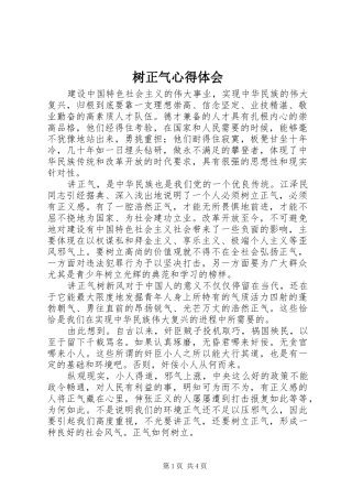 树正气心得体会 