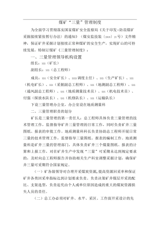 2020_煤矿“三量”管理制度
