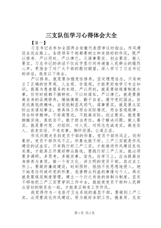 三支队伍学习心得体会大全 