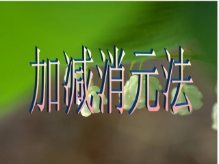 加减法解二元一次方程