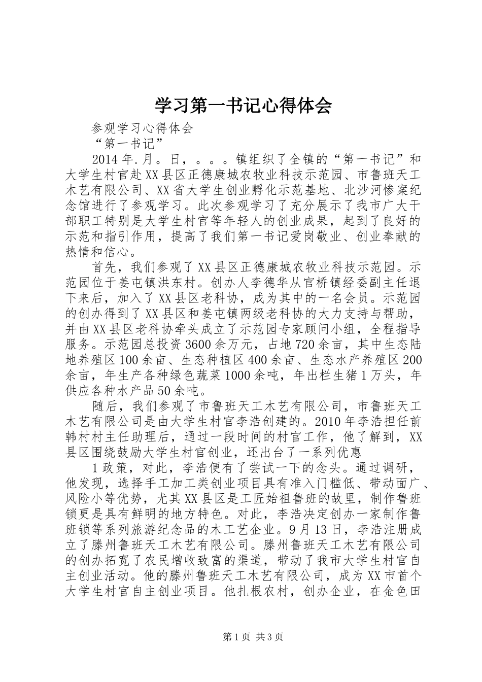 学习第一书记心得体会 _第1页