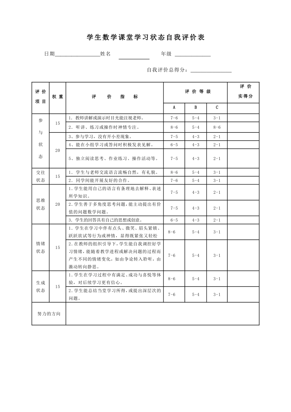 人教2011版小学数学四年级课堂评价_第1页