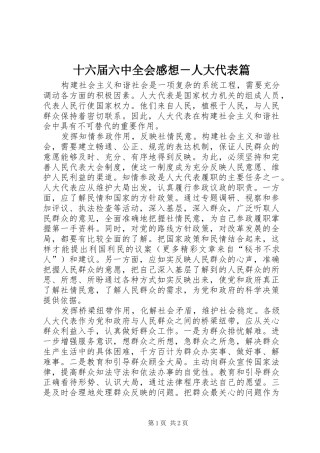 十六届六中全会感想－人大代表篇 
