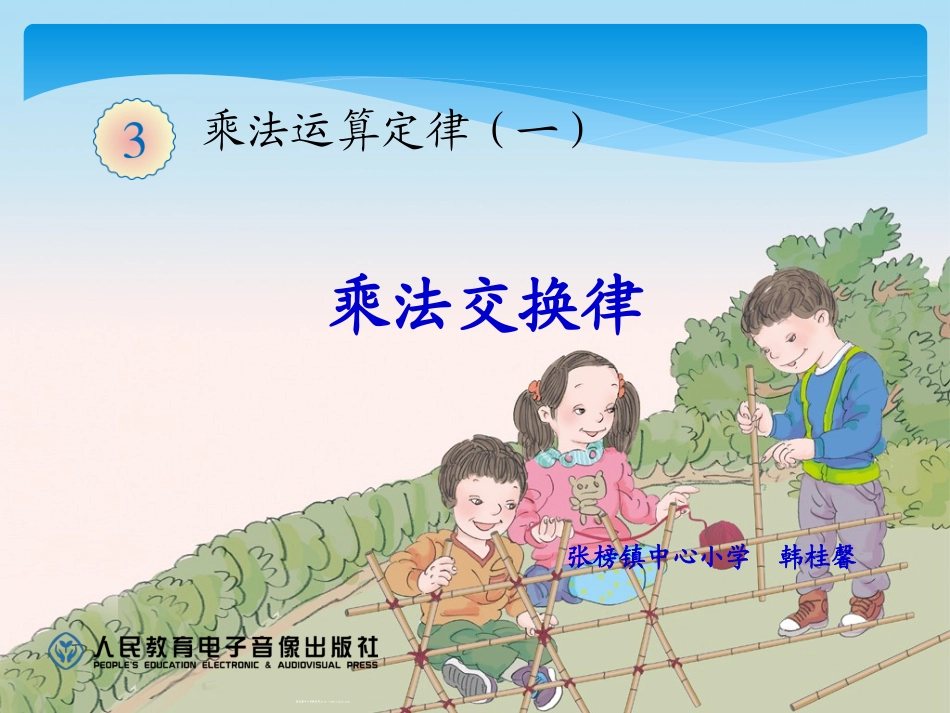人教2011版小学数学四年级乘法交换律课件_第1页