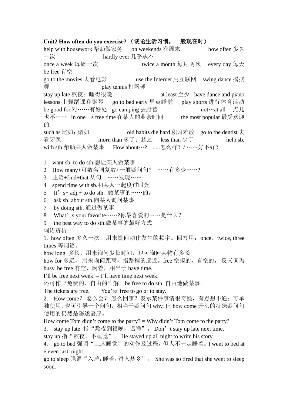 Unit2复习要点_第1页