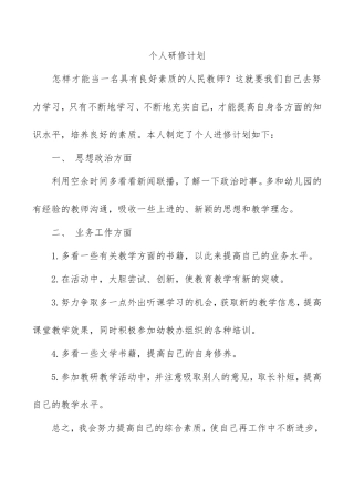 个人研修计划-(2)