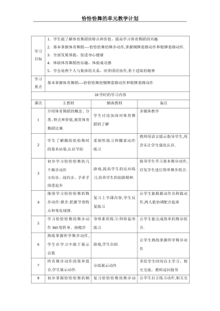 恰恰单元教育计划