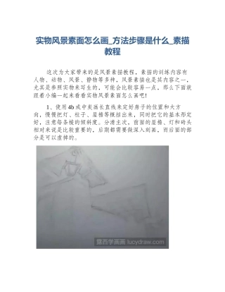 实物风景素面怎么画_方法步骤是什么_素描教程