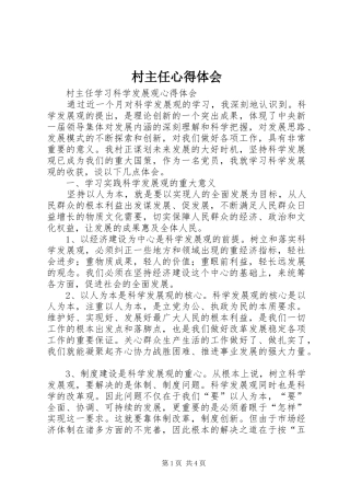 村主任心得体会 