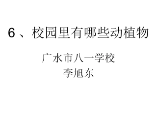 6、校园里有哪些动植物