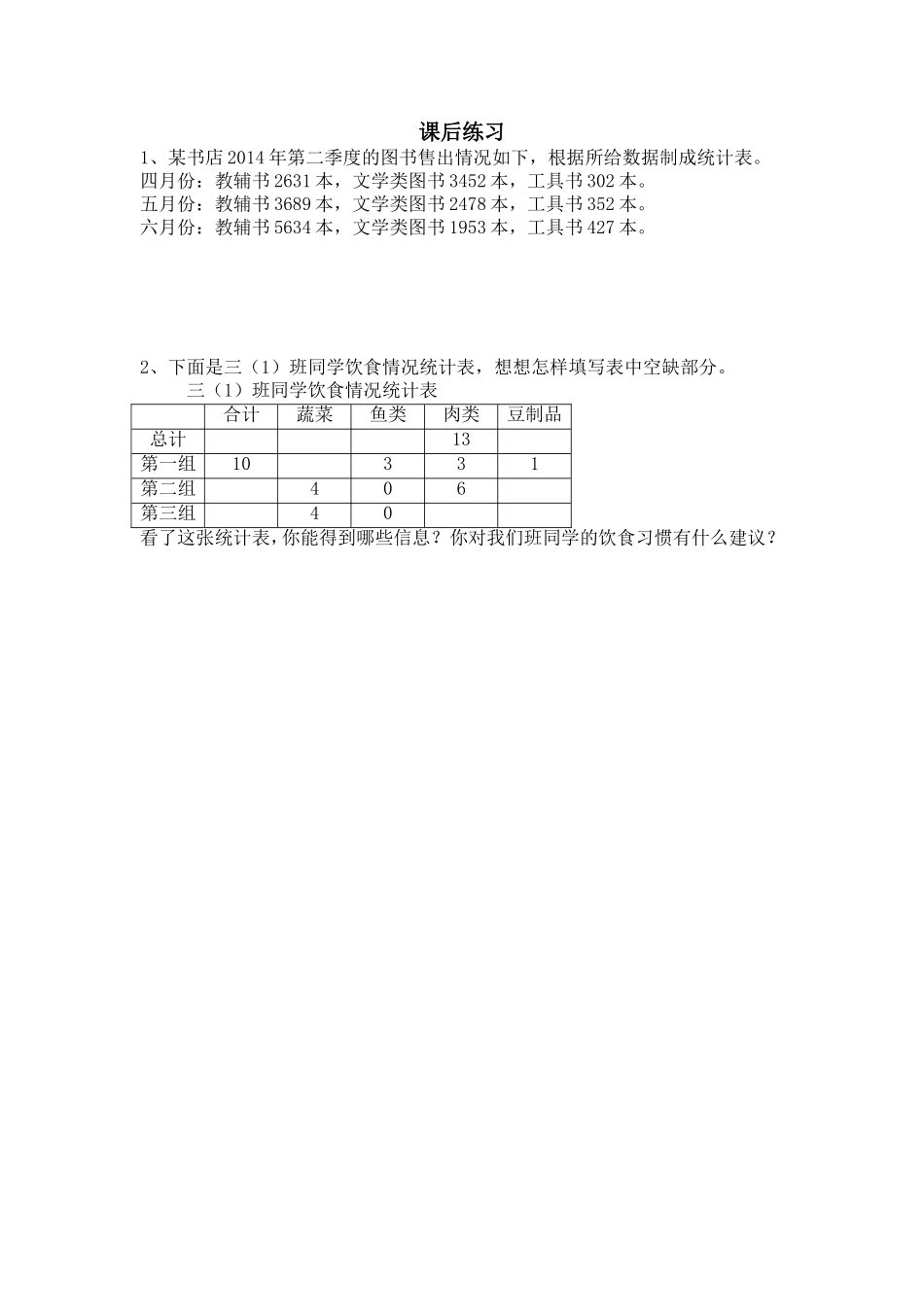 人教2011版小学数学三年级课后作业_第1页
