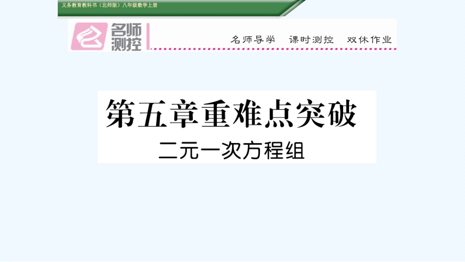 含2016年中考题第五章-二元一次方程组重难点突破练习题及答案_第1页