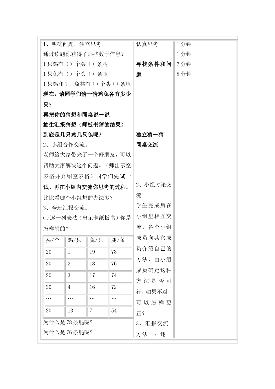 鸡兔同笼教学设计_第2页